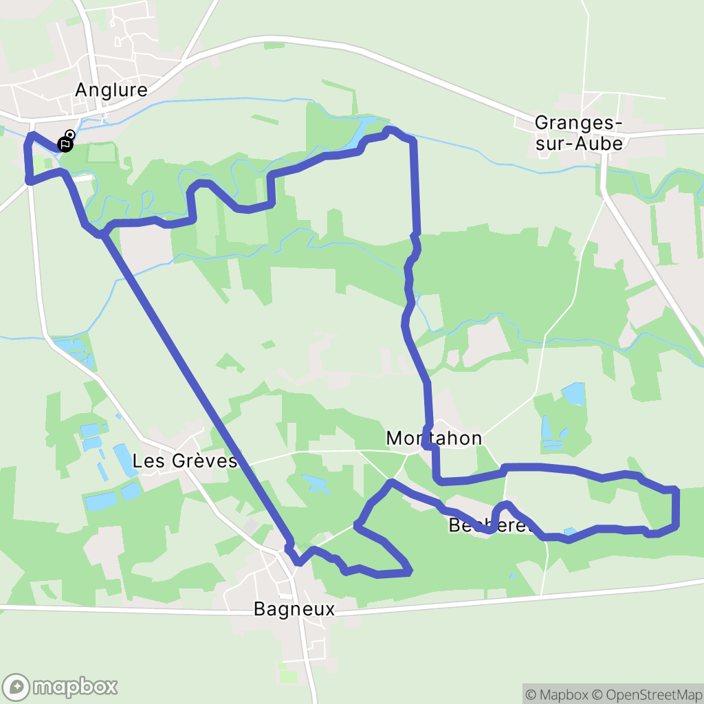 Anglure : carte du parcours de randonnée - France