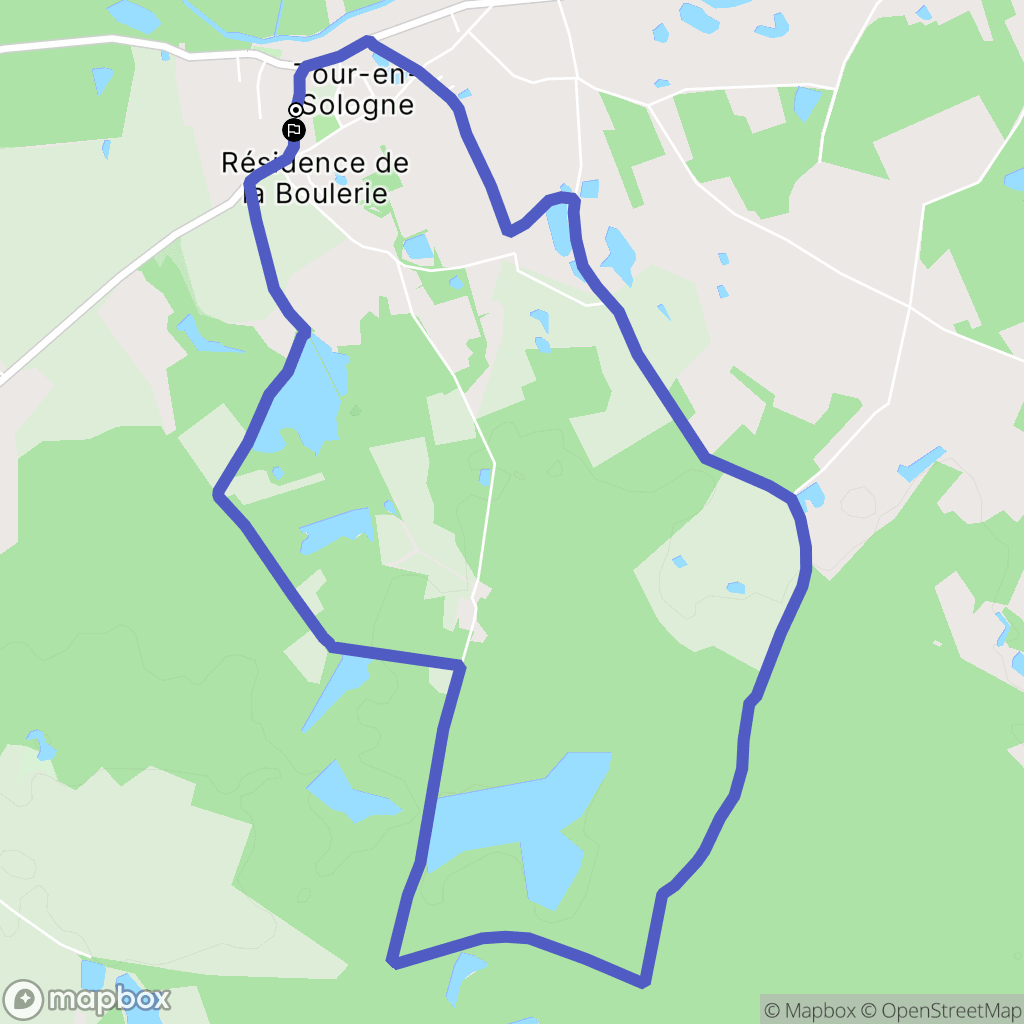 Tour-en-Sologne : carte du parcours de randonnée - France
