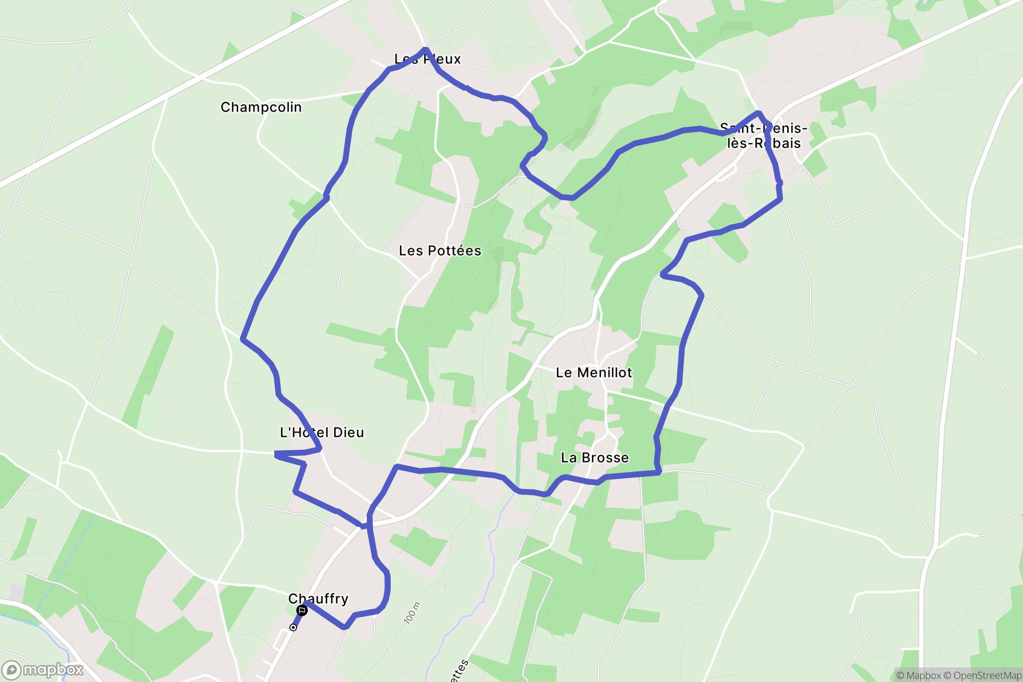 Chauffry : carte du parcours de randonnée - France