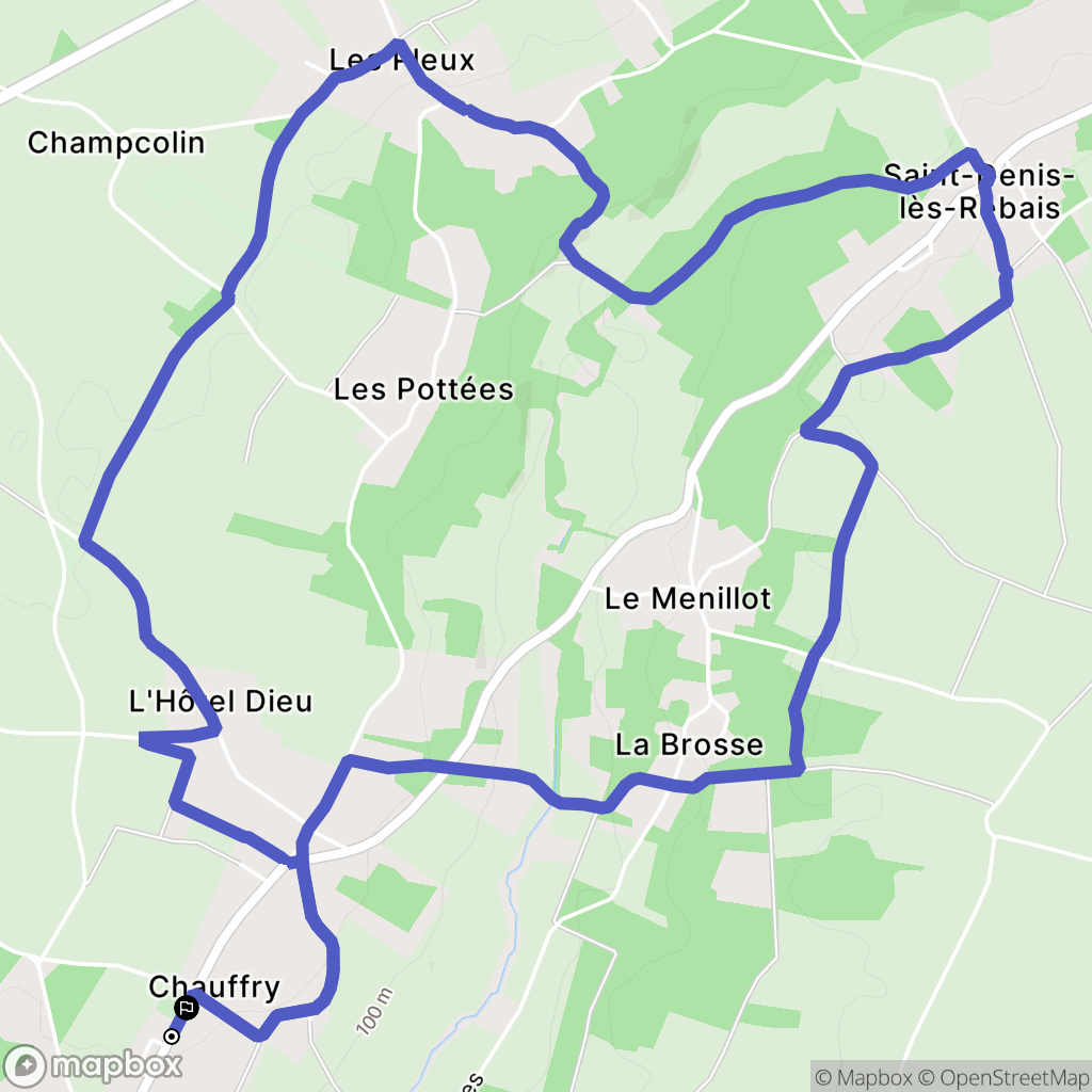 Chauffry : carte du parcours de randonnée - France