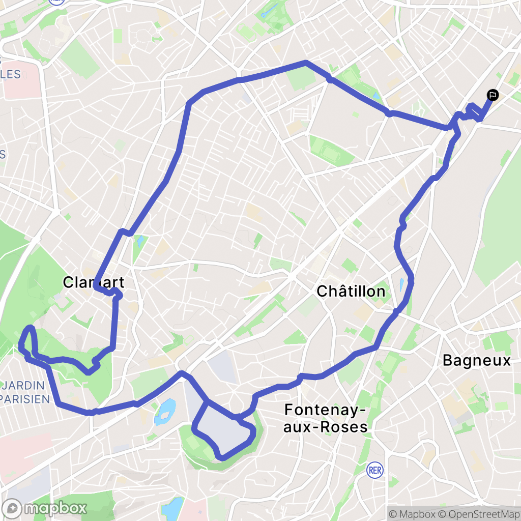 Montrouge : carte du parcours de randonnée - France