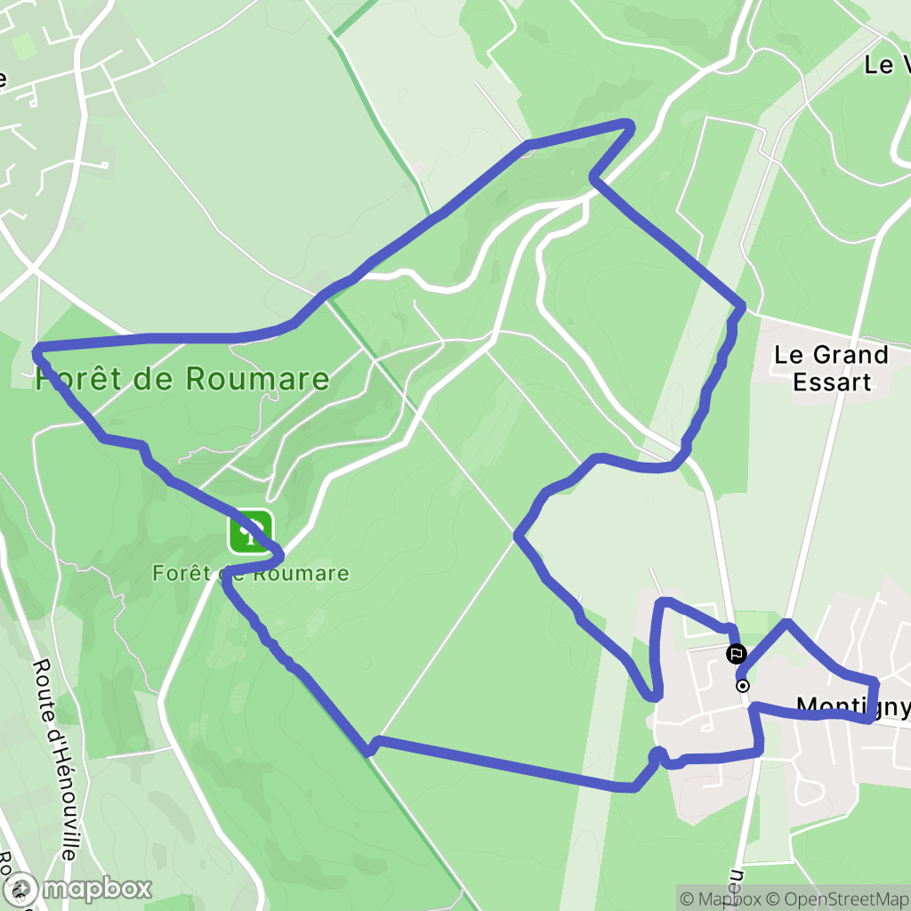 Montigny : carte du parcours de randonnée - France