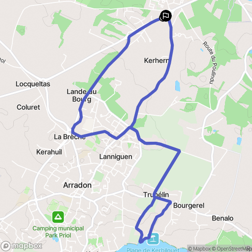 Arradon : carte du parcours de randonnée - France