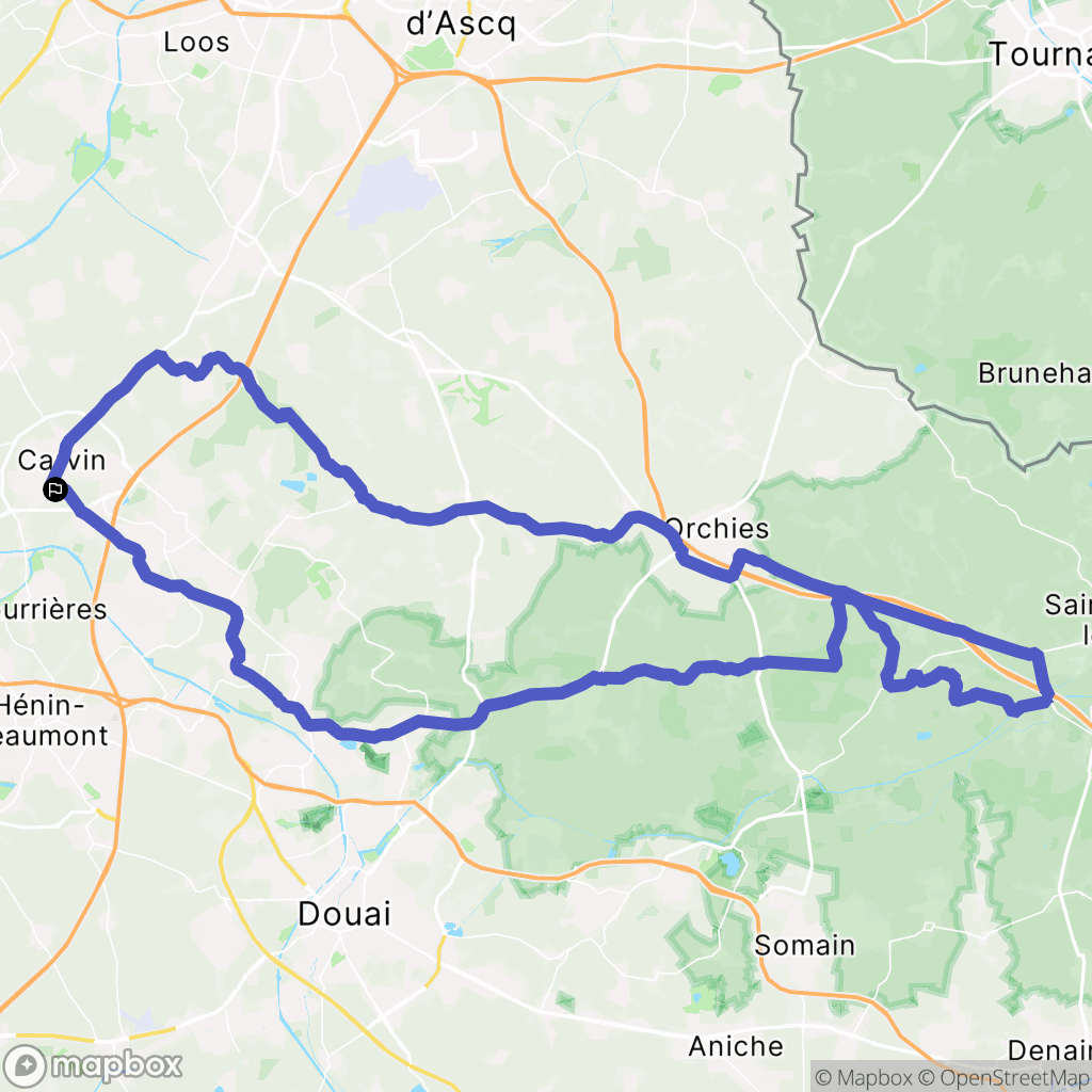 Carvin : carte du parcours de randonnée - France