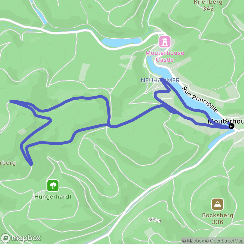 Mouterhouse : carte du parcours de randonnée - France