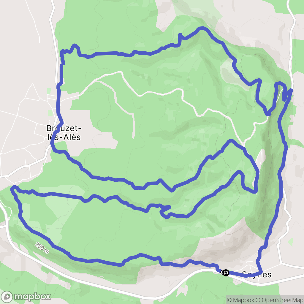 Seynes : carte du parcours de randonnée - France