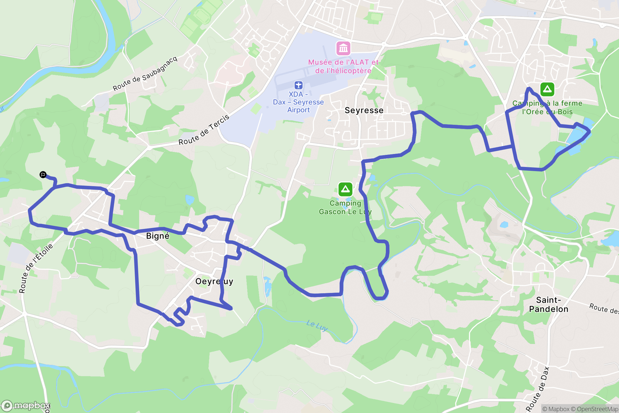 Tercis-les-Bains : carte du parcours de randonnée - France