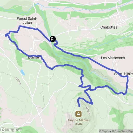 Chabottes : carte du parcours de randonnée - France
