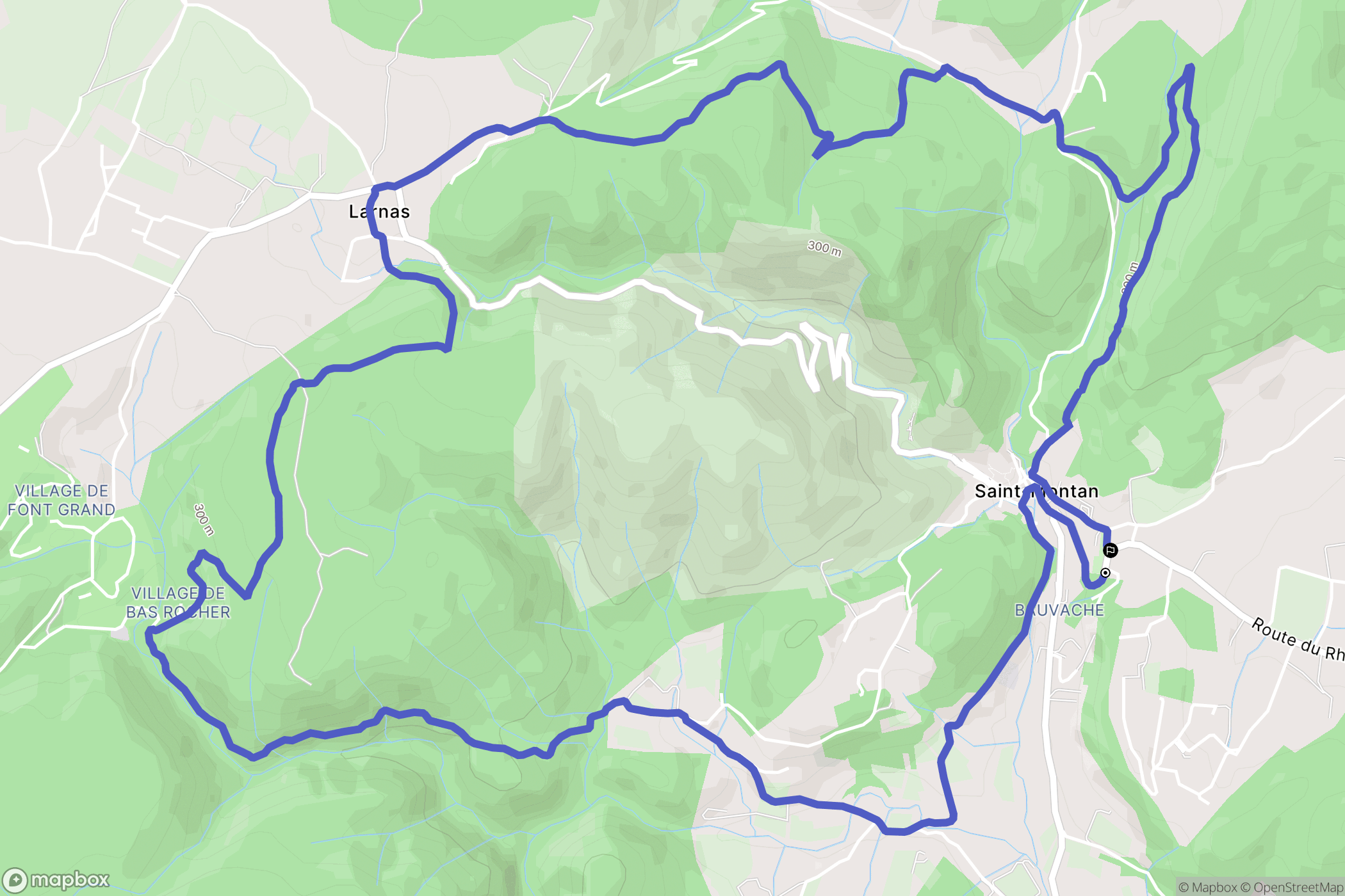 Saint-Montan : carte du parcours de randonnée - France