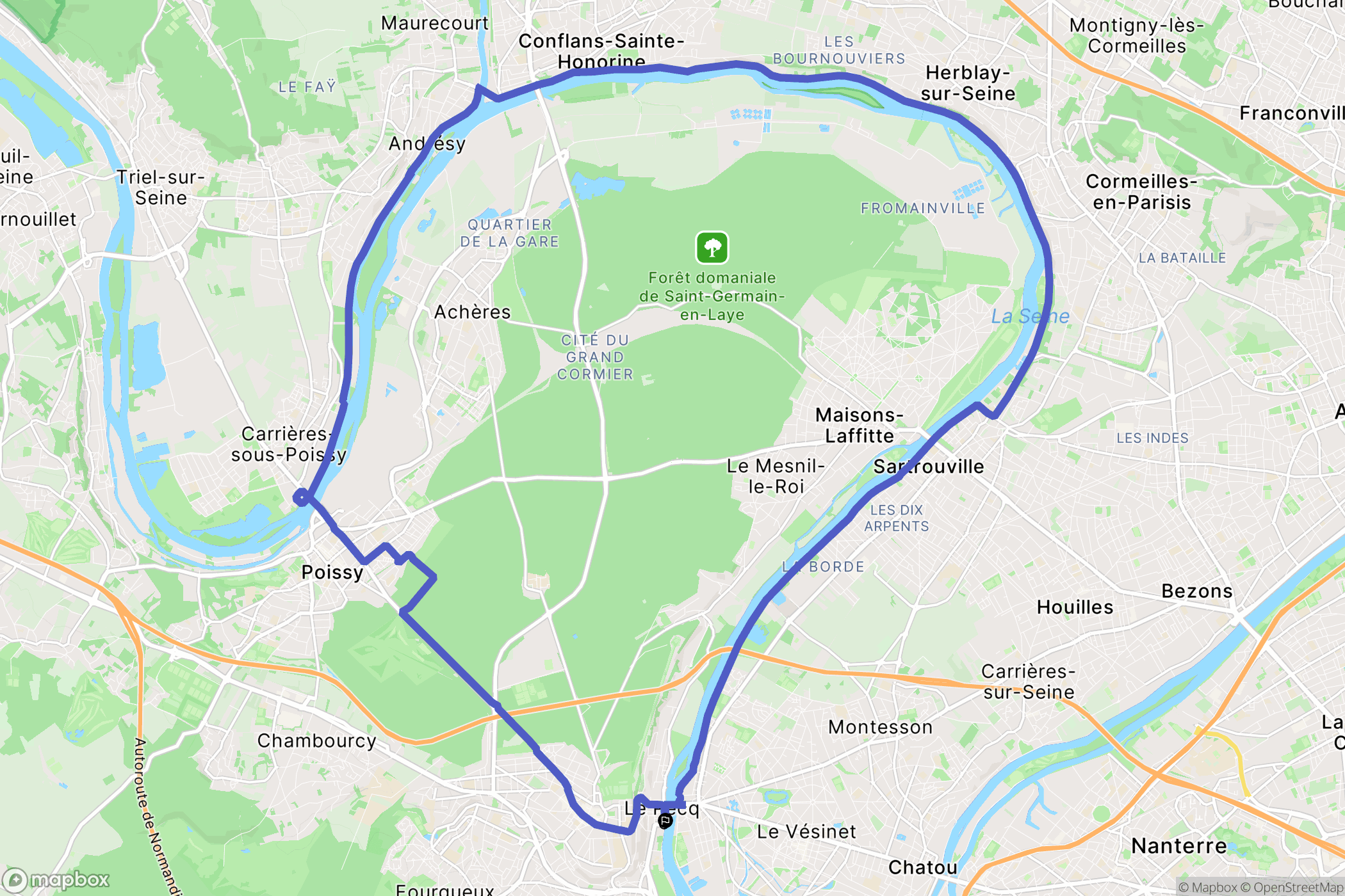 Le Pecq : carte du parcours de randonnée - France