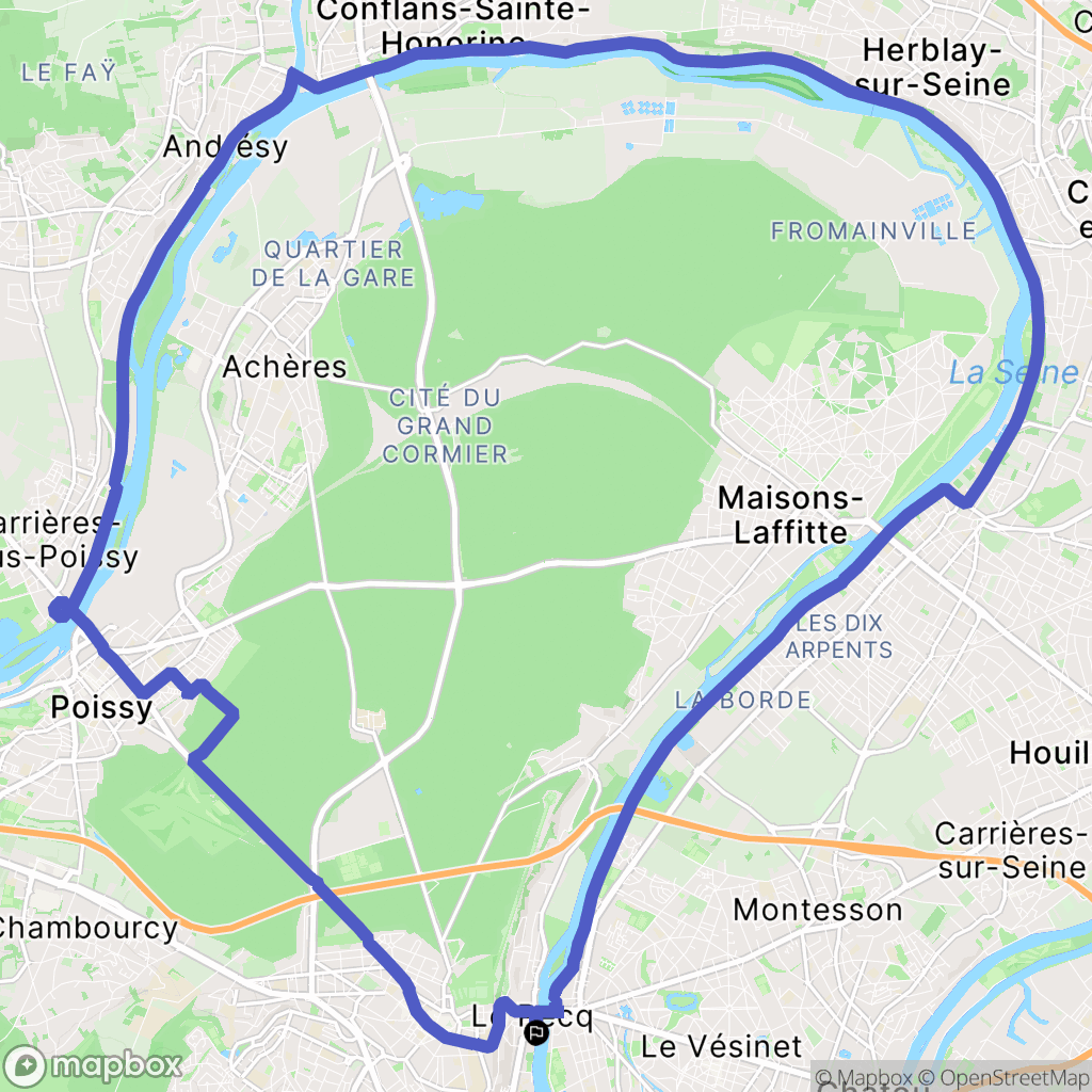 Le Pecq : carte du parcours de randonnée - France