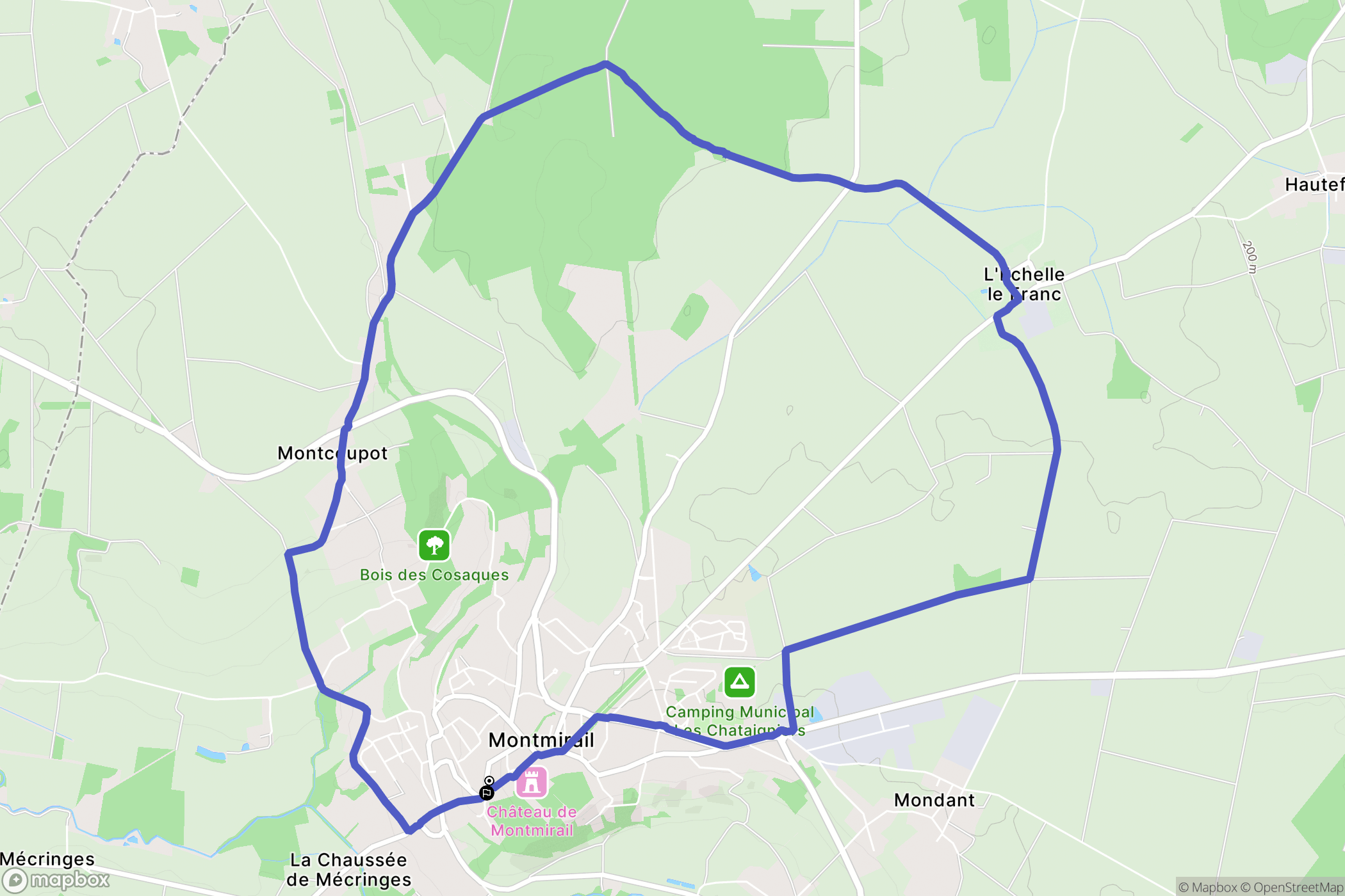 Montmirail : carte du parcours de randonnée - France