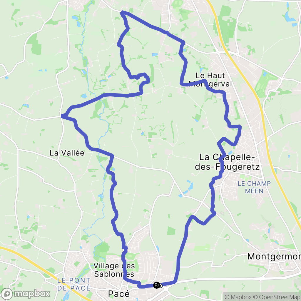 Pacé : carte du parcours de randonnée - France