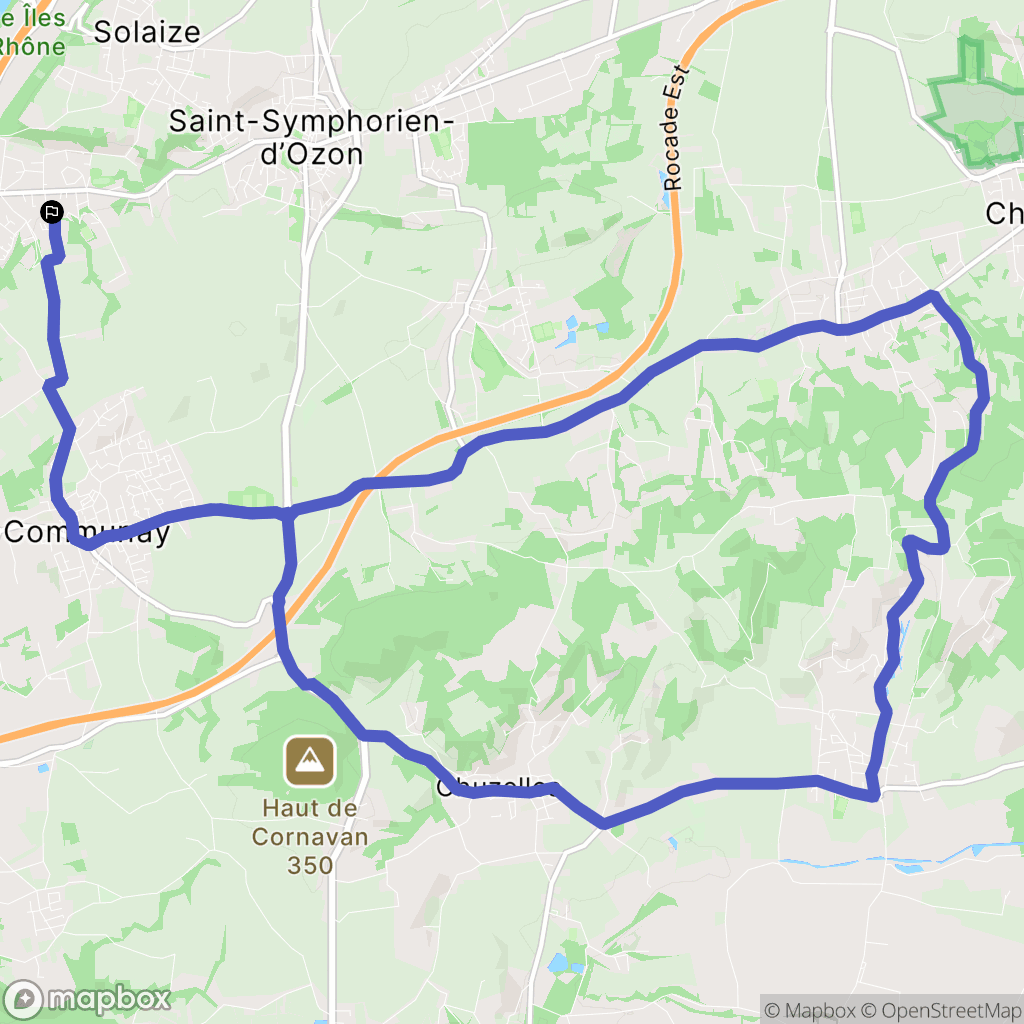 Sérézin-du-Rhône : carte du parcours de randonnée - France