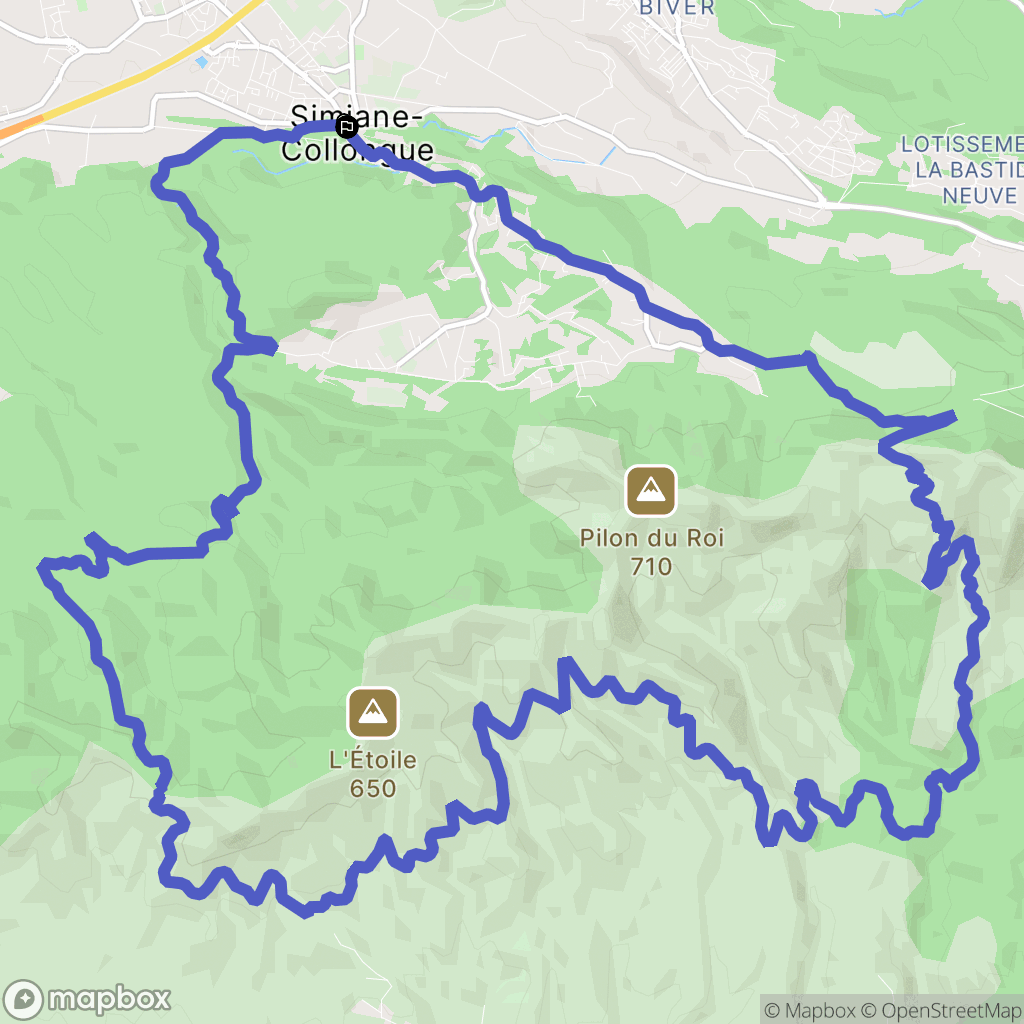 Simiane-Collongue : carte du parcours de randonnée - France