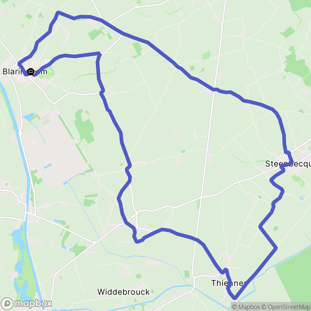 Blaringhem : carte du parcours de randonnée - France