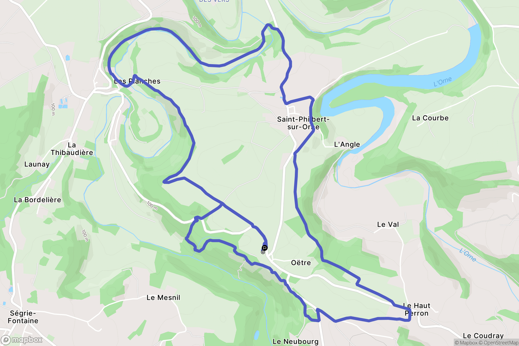 Saint-Philbert-sur-Orne : carte du parcours de randonnée - France