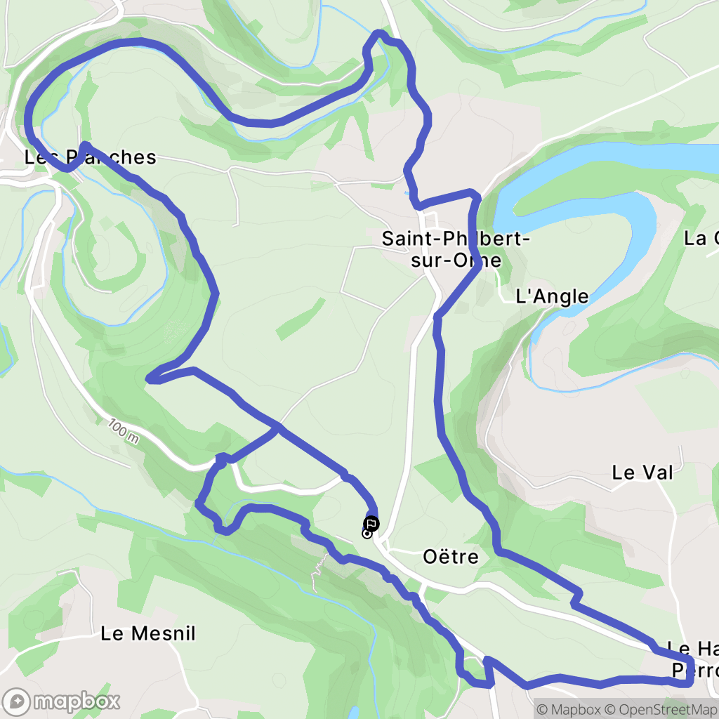 Saint-Philbert-sur-Orne : carte du parcours de randonnée - France