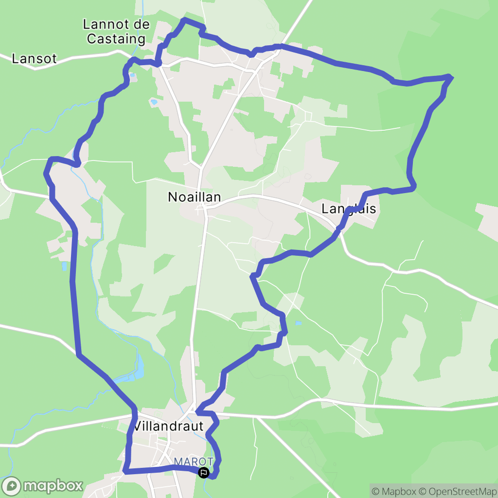 Villandraut : carte du parcours de randonnée - France