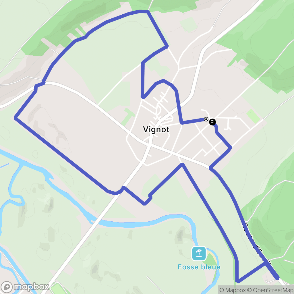 Vignot : carte du parcours de randonnée - France