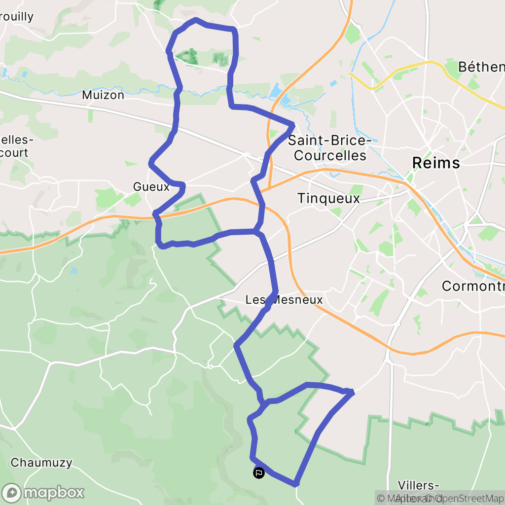 Chamery : carte du parcours de randonnée - France