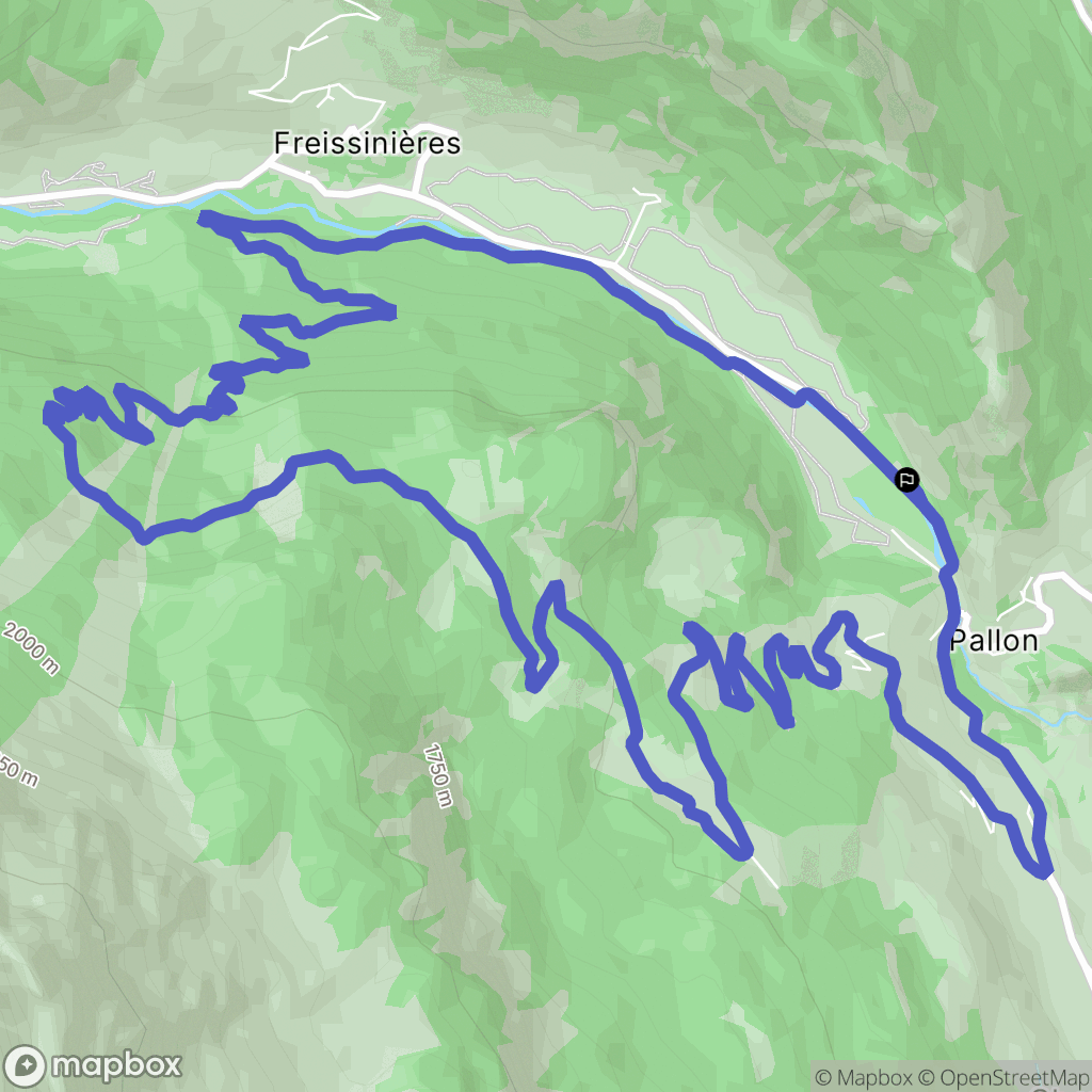 Freissinières : carte du parcours de randonnée - France
