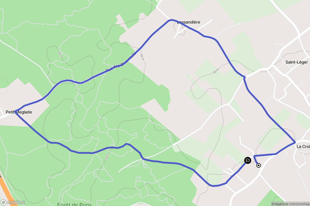 Saint-Léger : carte du parcours de randonnée - France