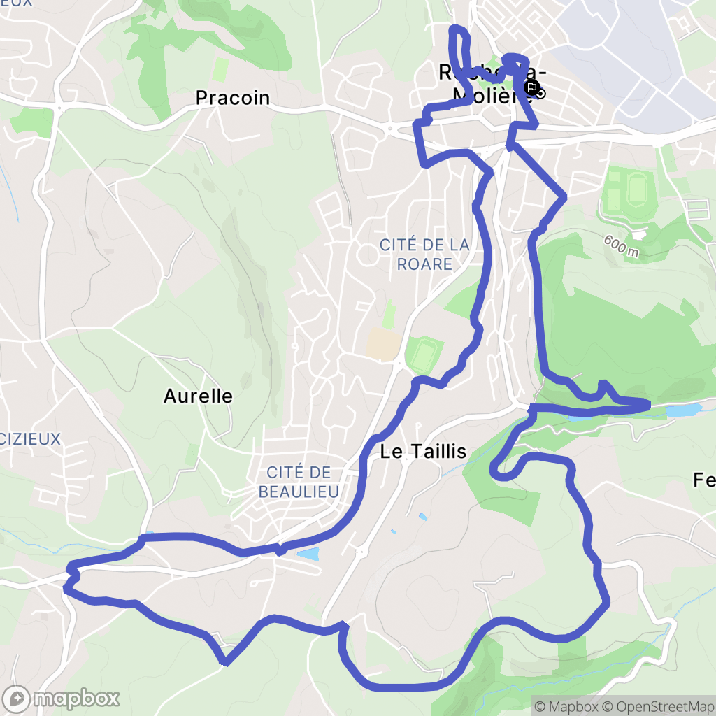 Roche-la-Molière : carte du parcours de randonnée - France