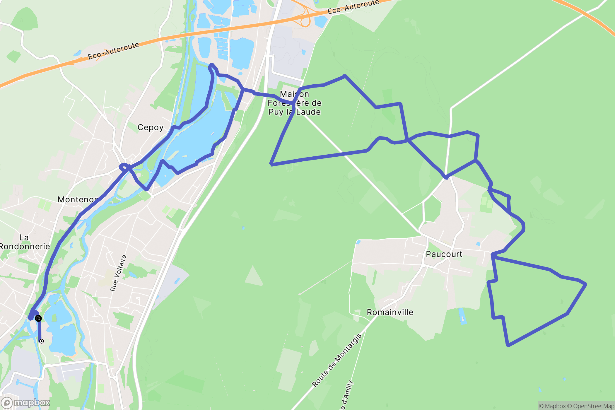 Châlette-sur-Loing : carte du parcours de randonnée - France