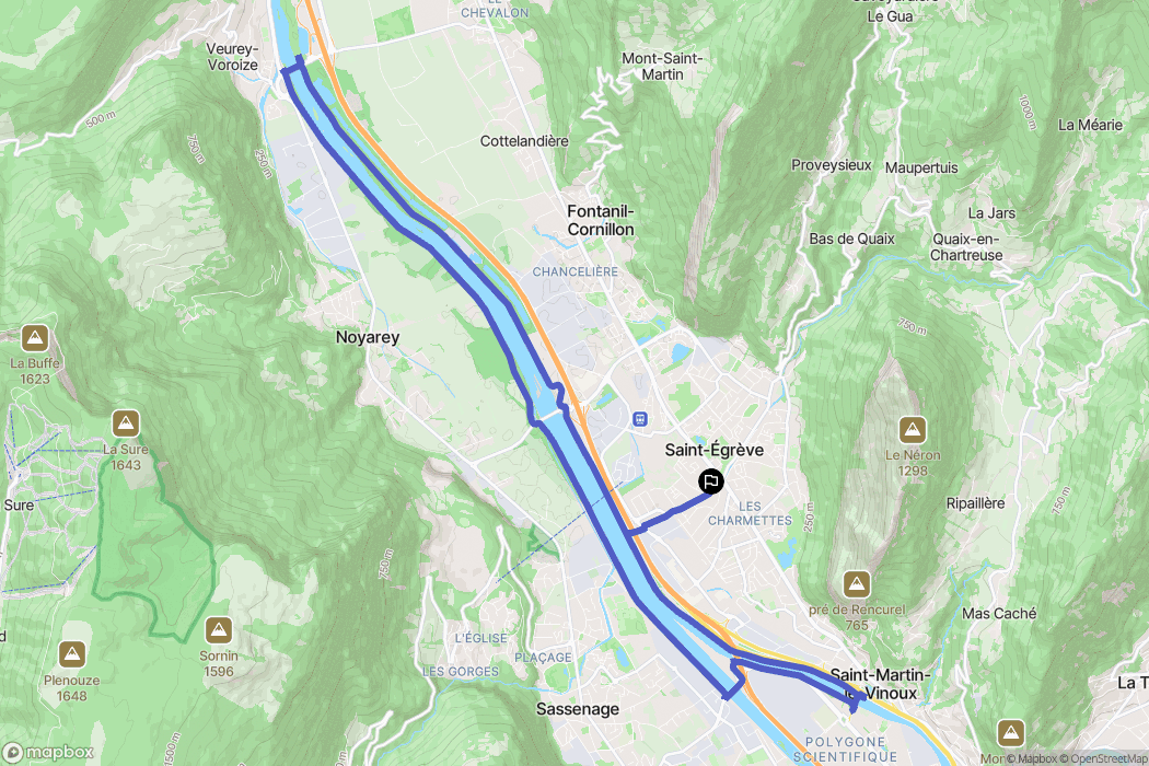 Saint-Egrève : carte du parcours de randonnée - France