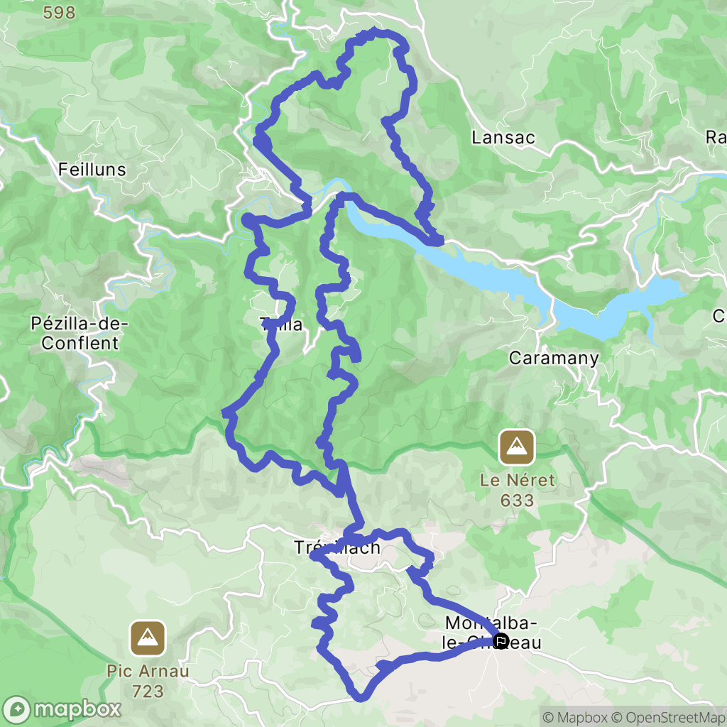 Montalba-le-Château : carte du parcours de randonnée - France