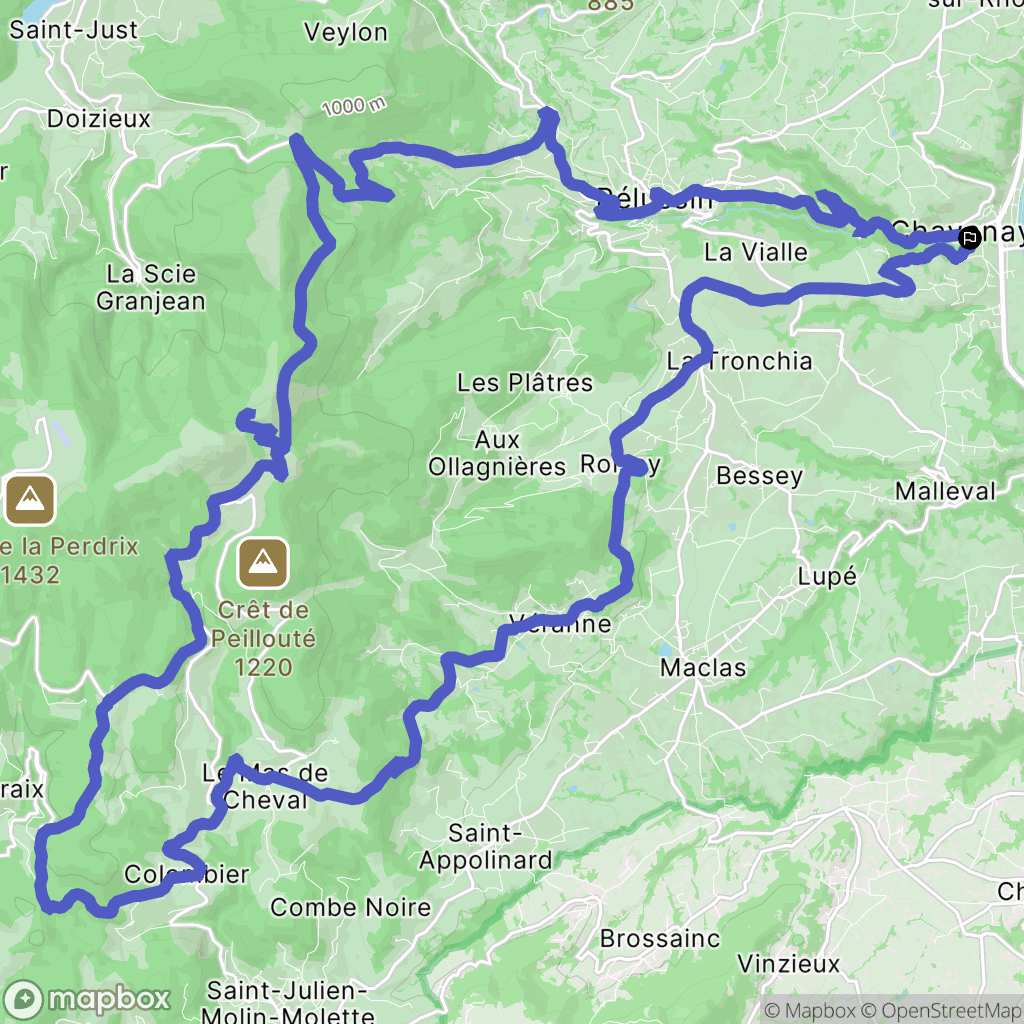 Chavanay : carte du parcours de randonnée - France