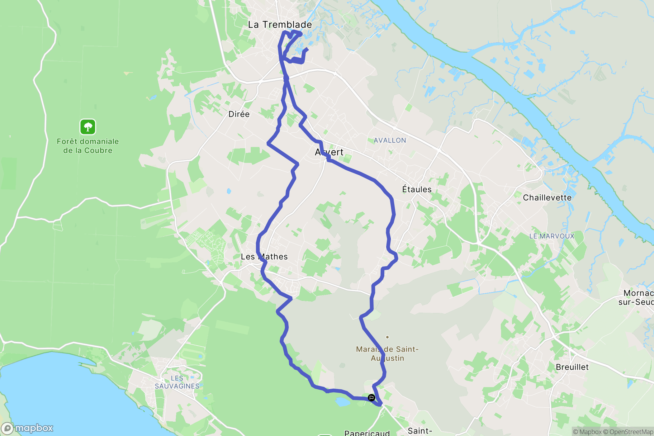 Saint-Augustin : carte du parcours de randonnée - France