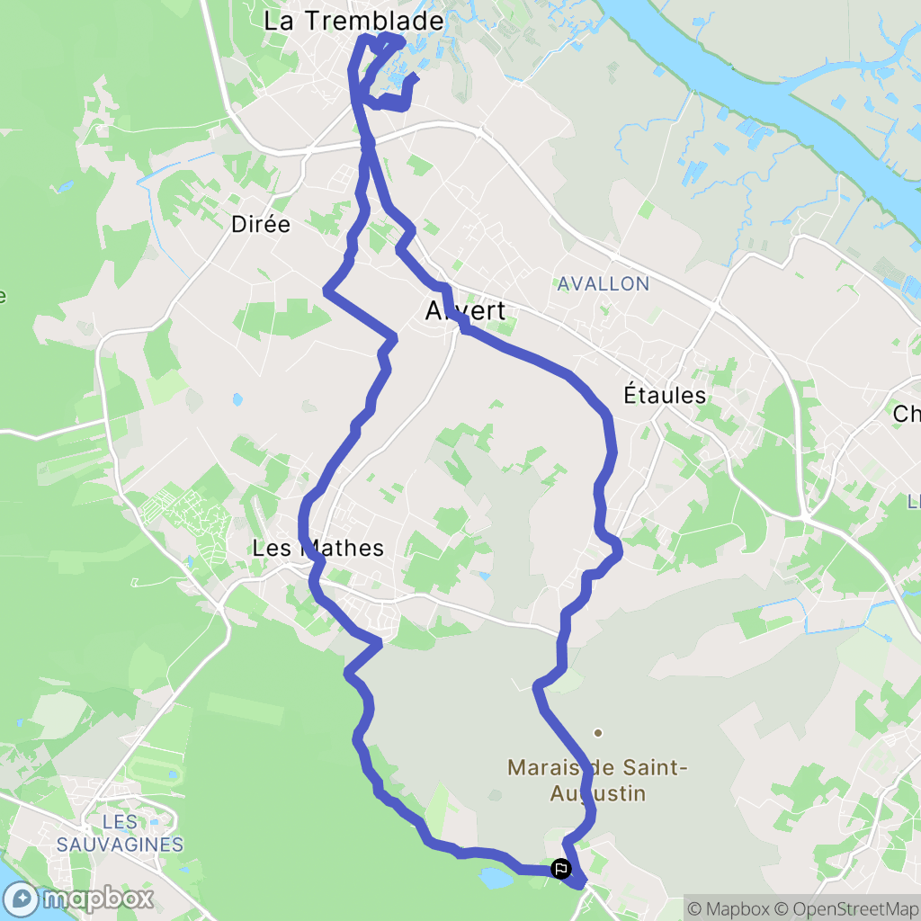 Saint-Augustin : carte du parcours de randonnée - France