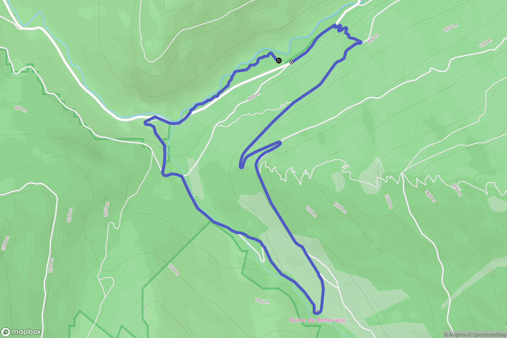 École : carte du parcours de randonnée - France