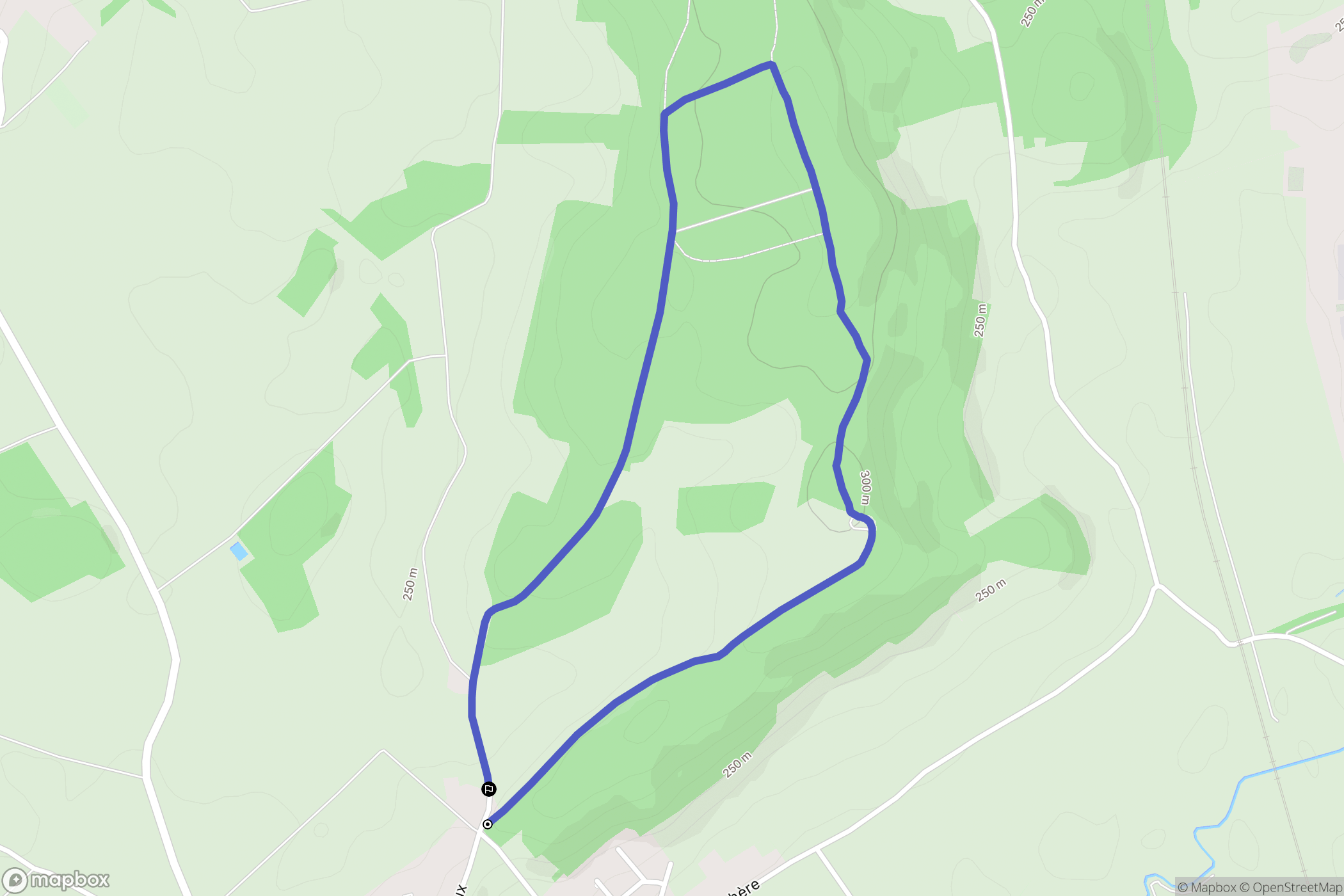Montigny-lès-Vesoul : carte du parcours de randonnée - France