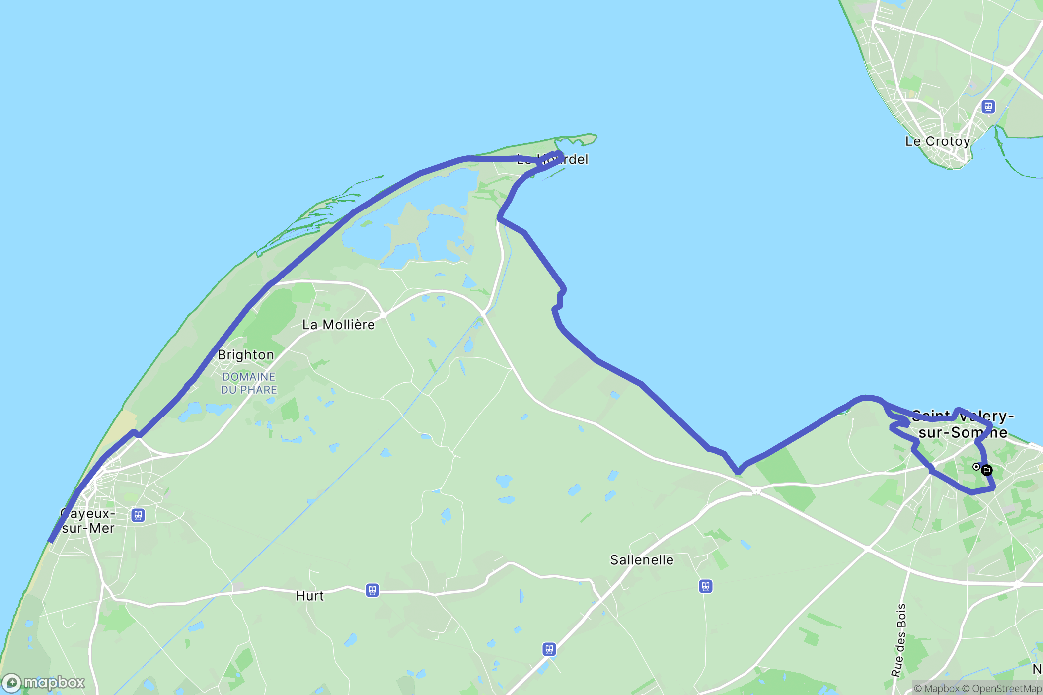 Saint-Valery-sur-Somme : carte du parcours de randonnée - France