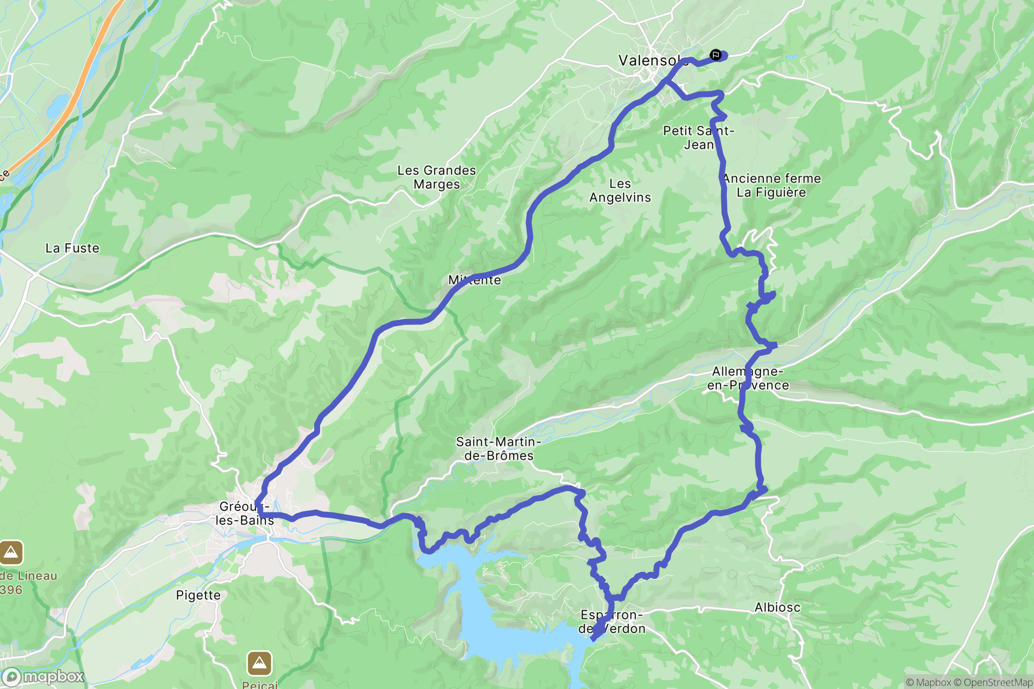 Valensole : carte du parcours de randonnée - France