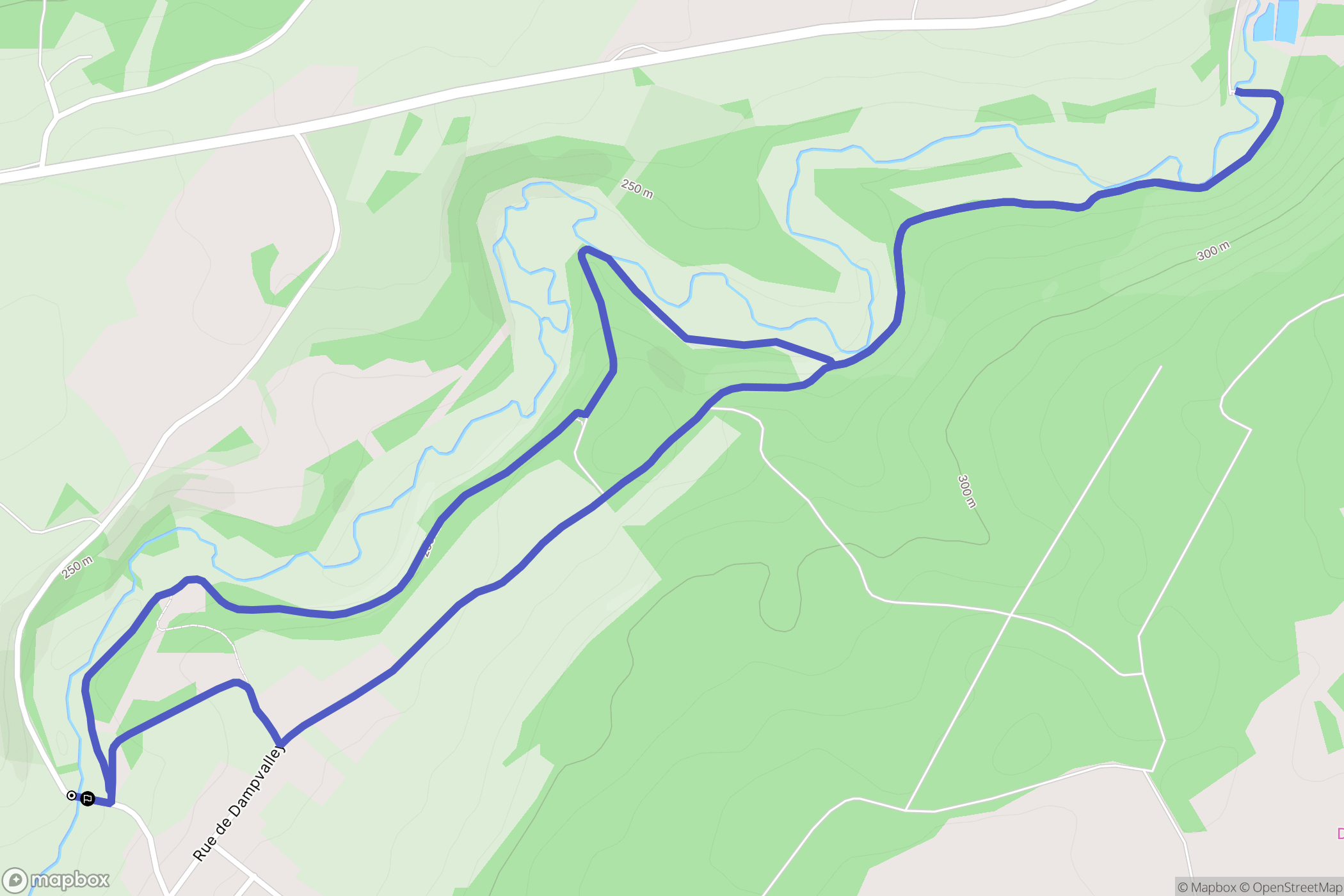 Colombe-lès-Vesoul : carte du parcours de randonnée - France