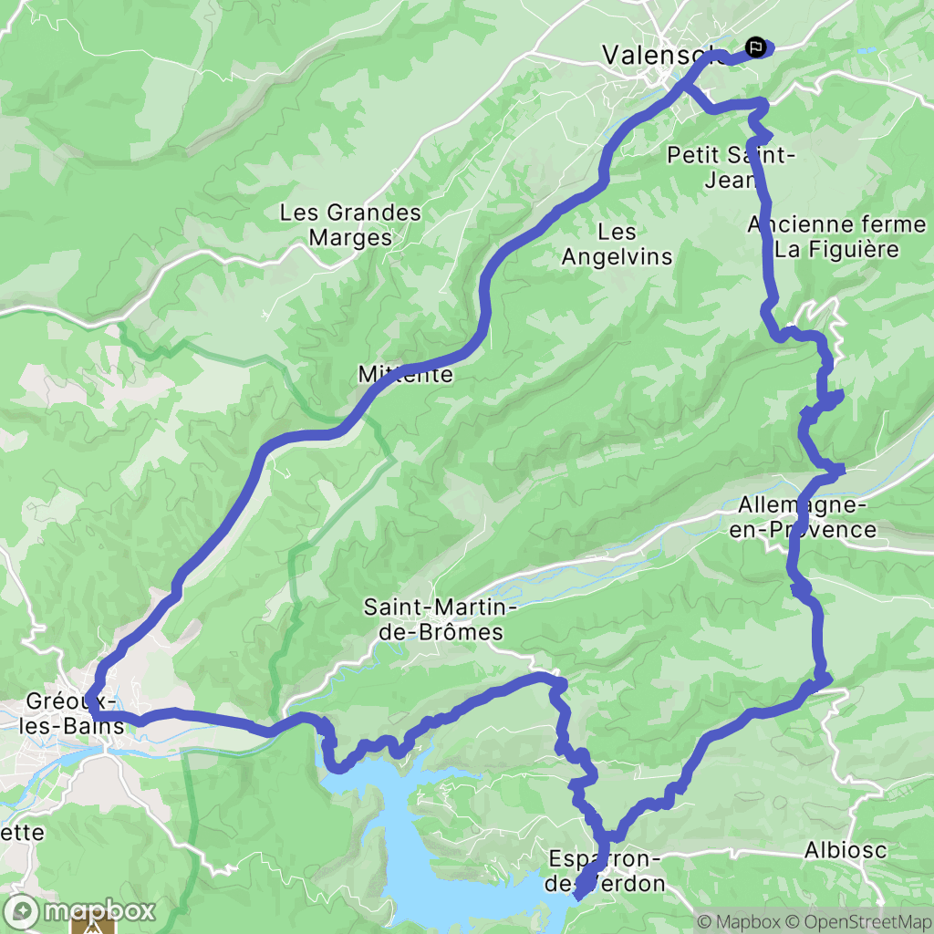 Valensole : carte du parcours de randonnée - France