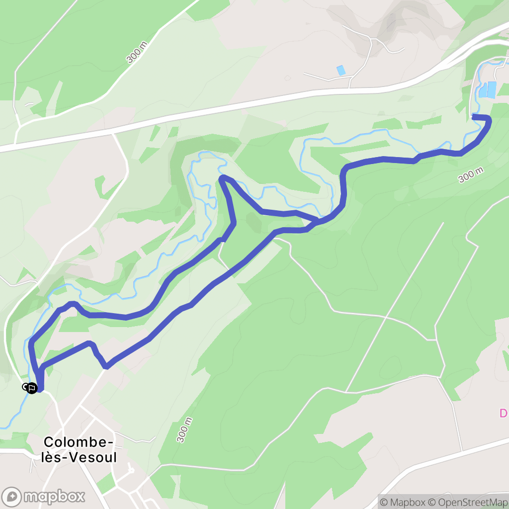 Colombe-lès-Vesoul : carte du parcours de randonnée - France
