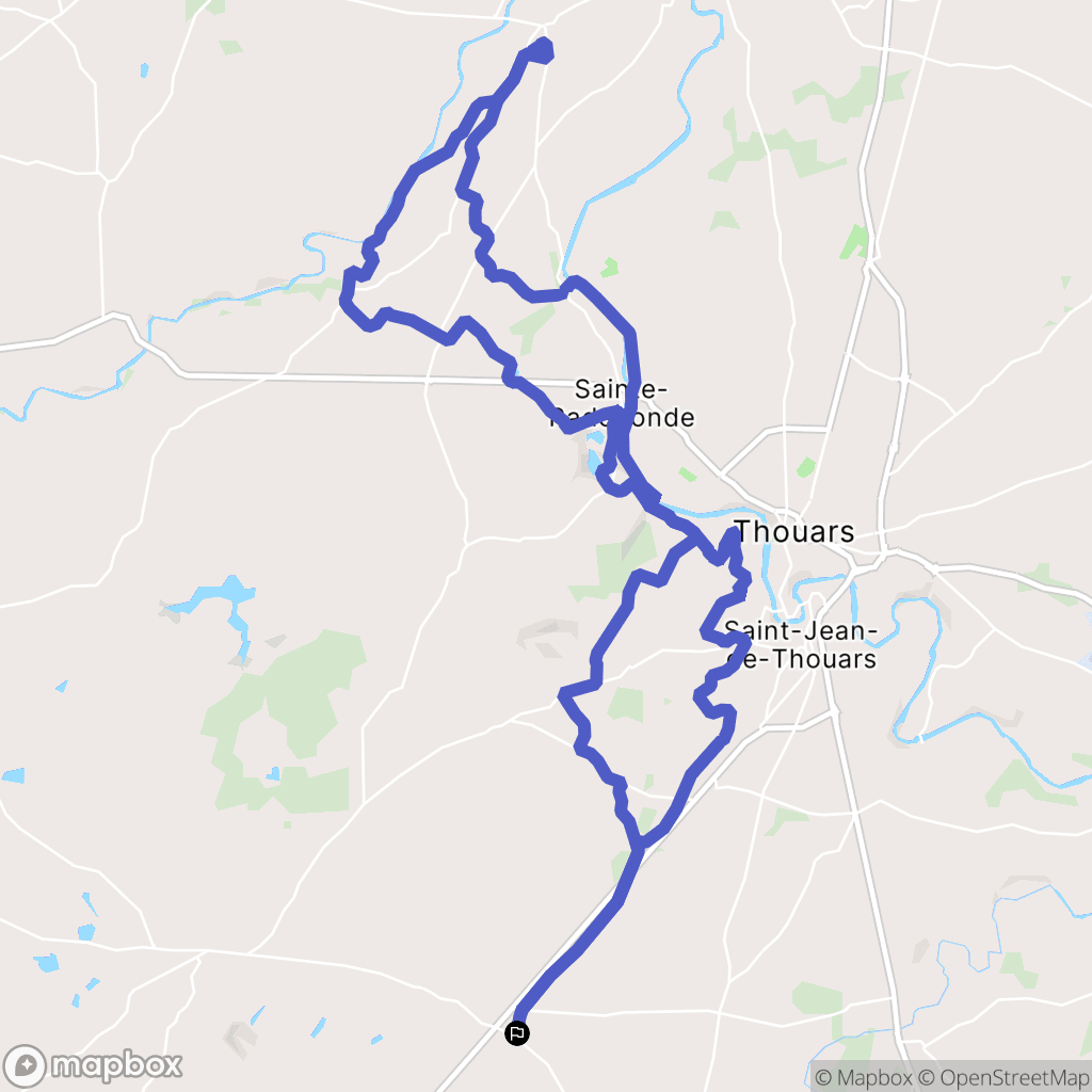 Saint-Varent : carte du parcours de randonnée - France