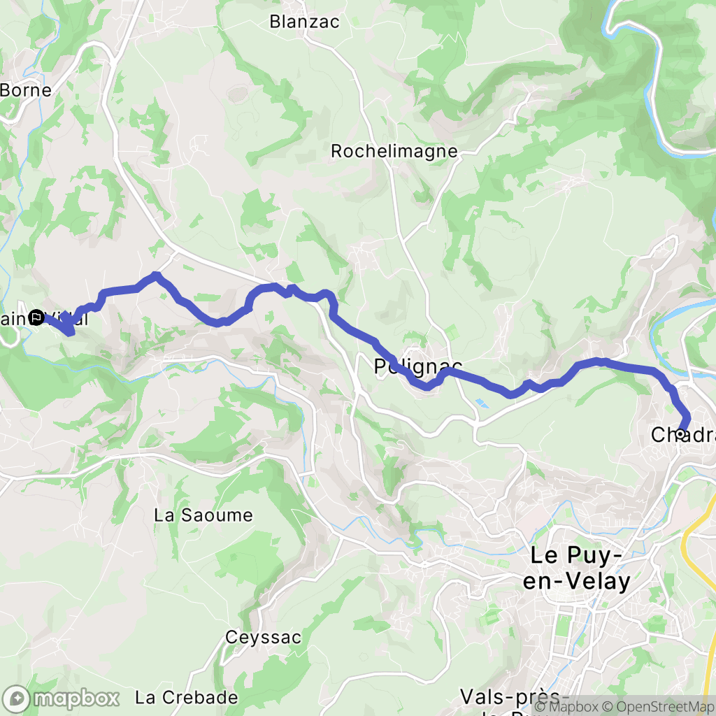 Chadrac : carte du parcours de randonnée - France