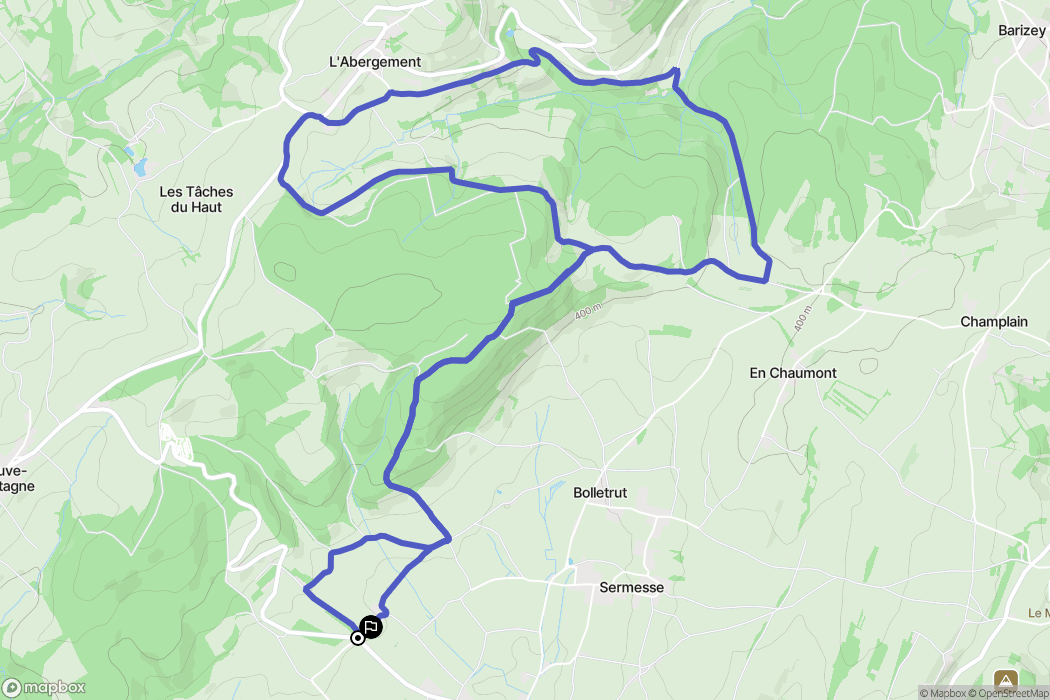 Sainte-Hélène : carte du parcours de randonnée - France