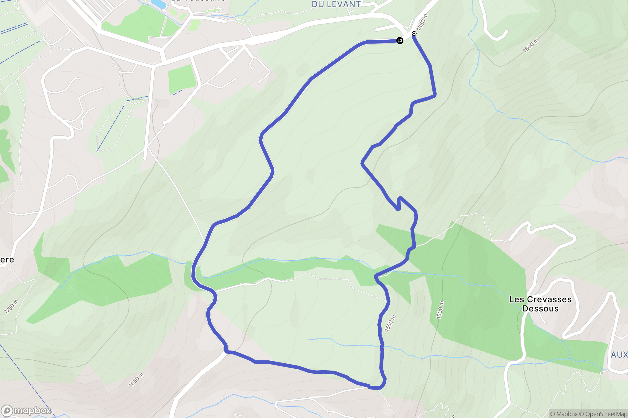 Fontcouverte-la-Toussuire : carte du parcours de randonnée - France
