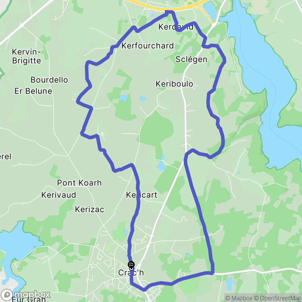 Crac'h : carte du parcours de randonnée - France
