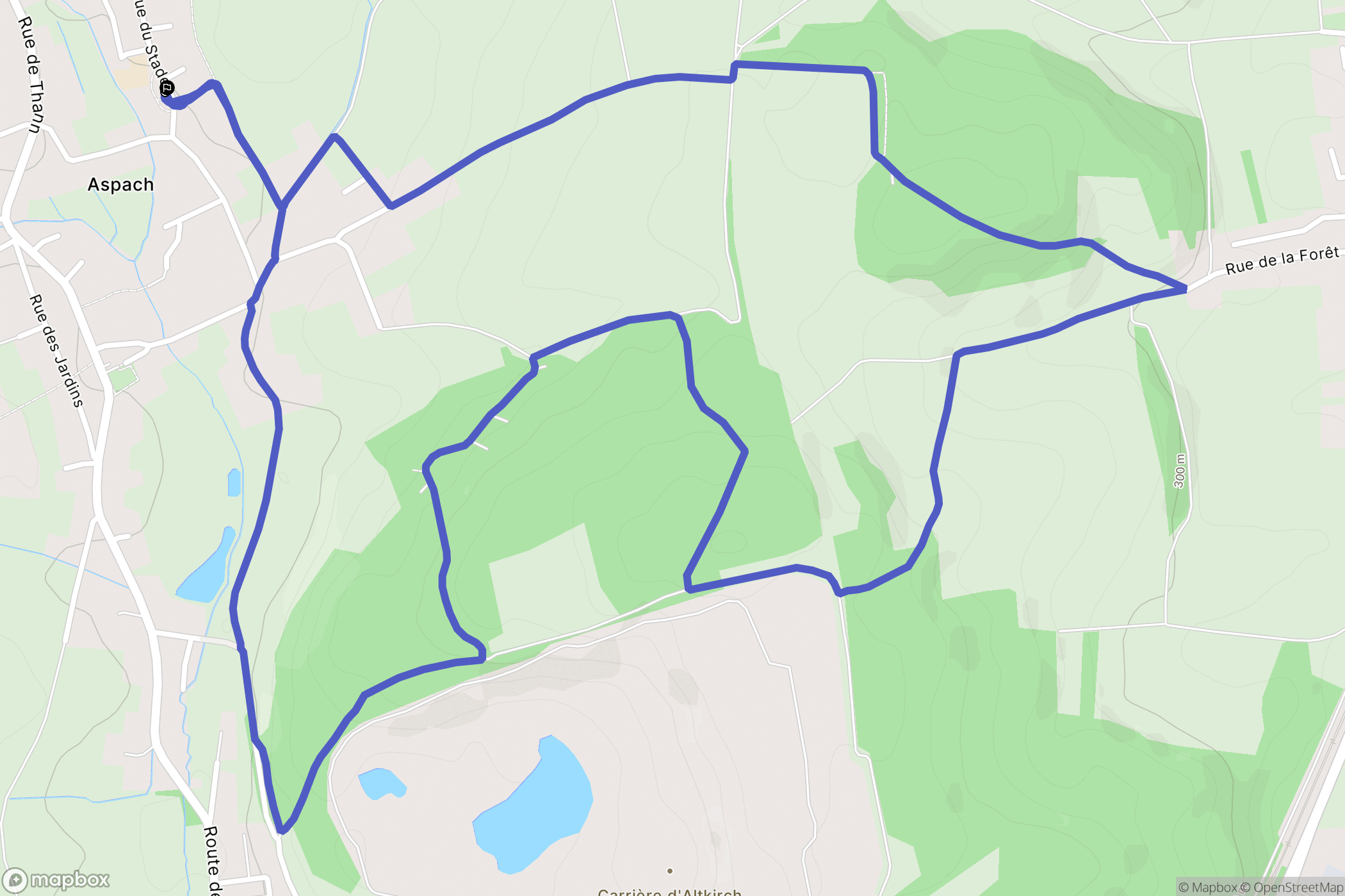 Aspach : carte du parcours de randonnée - France