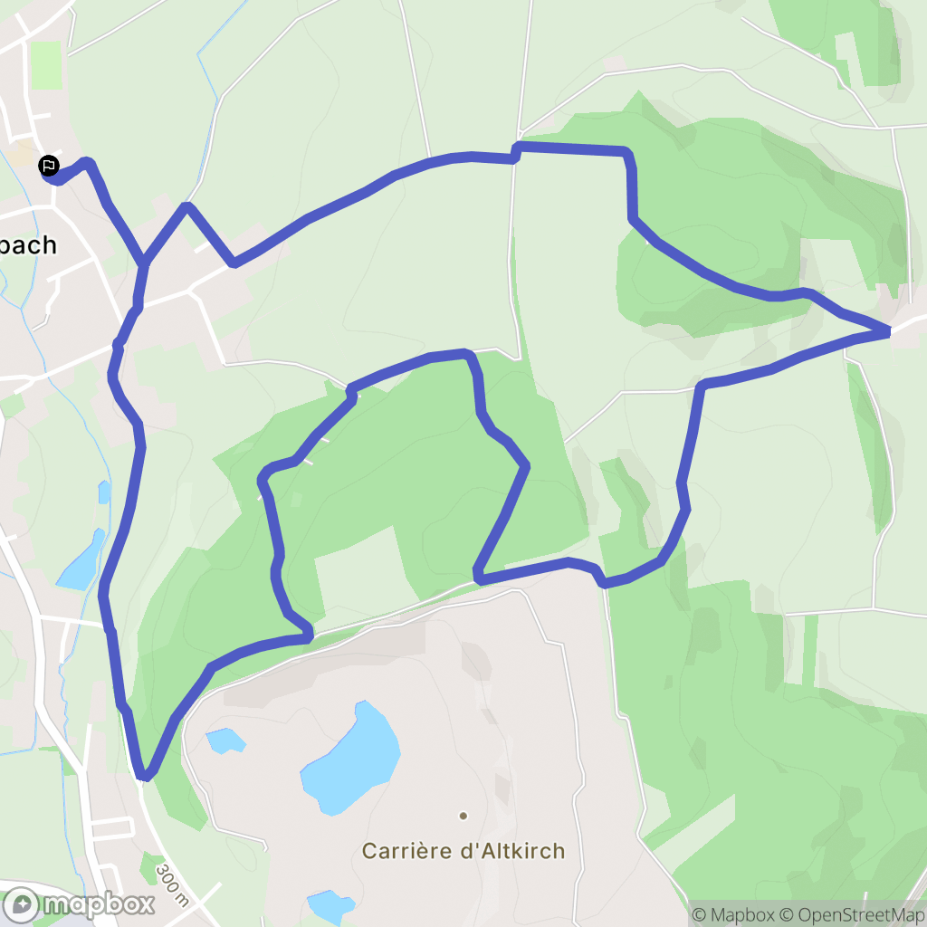 Aspach : carte du parcours de randonnée - France