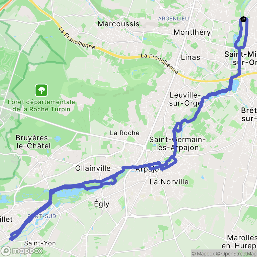 Sainte-Geneviève-des-Bois : carte du parcours de randonnée - France