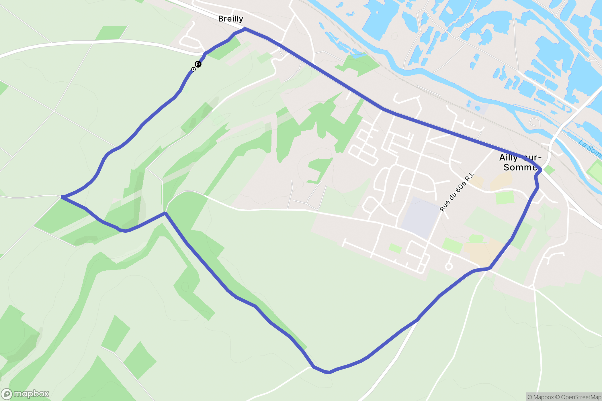 Breilly : carte du parcours de randonnée - France